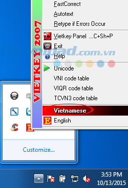 Lựa chọn ngôn ngữ tiếng Việt