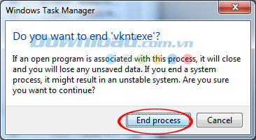 Kết thúc tiến trình
