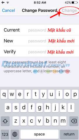 Thay đổi mật khẩu