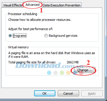 Nhấn vào nút Change...