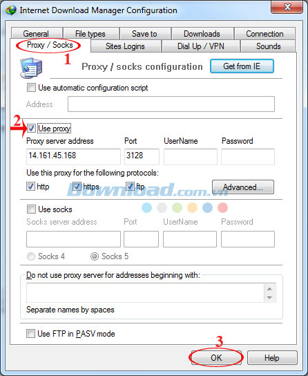 Thay đổi Proxy của IDM Thay đổi Proxy của IDM