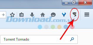 Icon torrent tornado xuất hiện trên trình duyệt