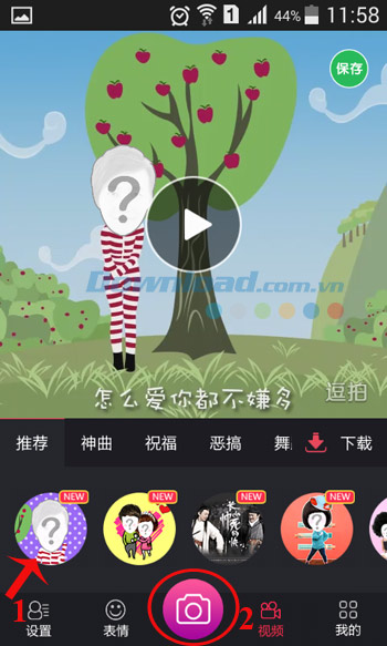 Chọn mẫu video để tạo video vui nhộn bằng Doupai