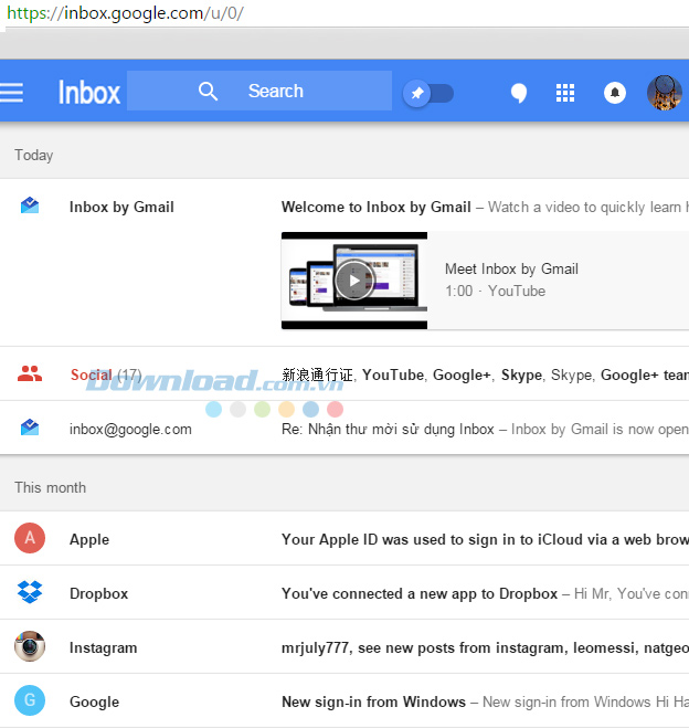Đăng nhập vào inbox trên máy tính