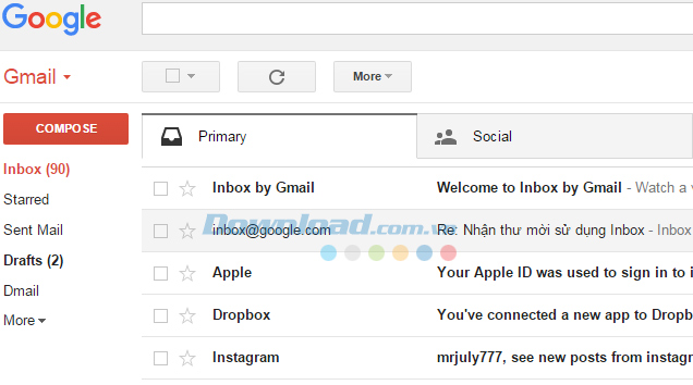 Hộp thư đến trong gmail