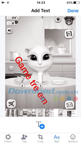 Thay đổi vị trí text