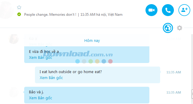 Chat khi bật dịch