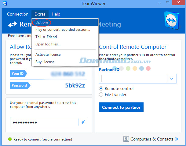 Tùy chọn chặn theo dõi qua Teamviewer