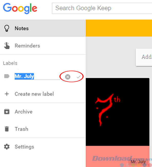 Đổi tên Label Đổi tên Label