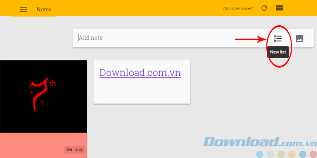 Thêm list Thêm list