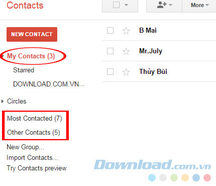 Chọn danh bạ Chọn danh bạ