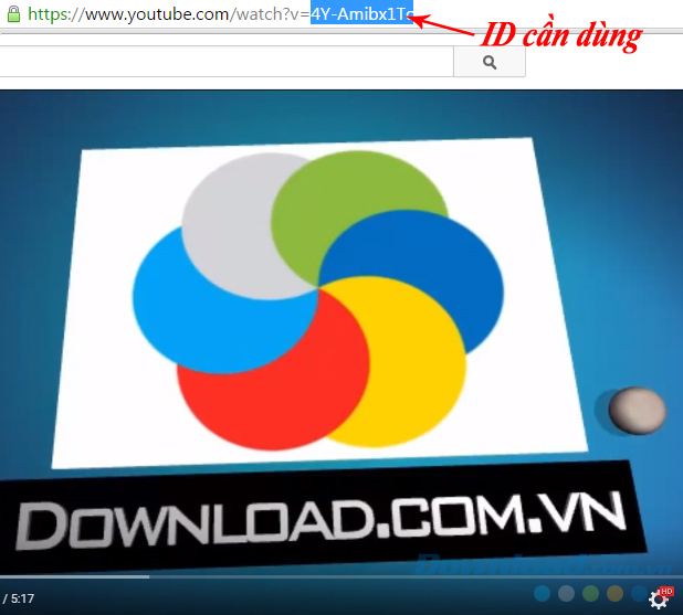 Copy ID của video
