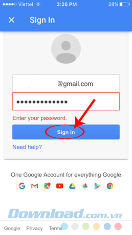 Đăng nhập vào gmail