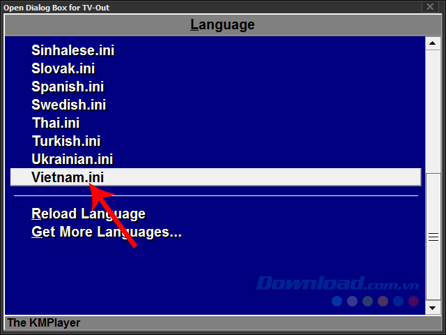 Chọn ngôn ngữ muốn hiển thị