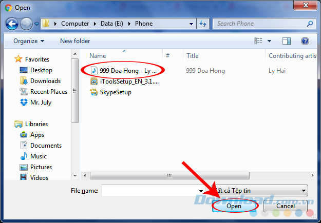 Chọn file để chia sẻ Chọn file để chia sẻ