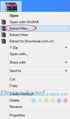 Giải nén file bằng WinRAR