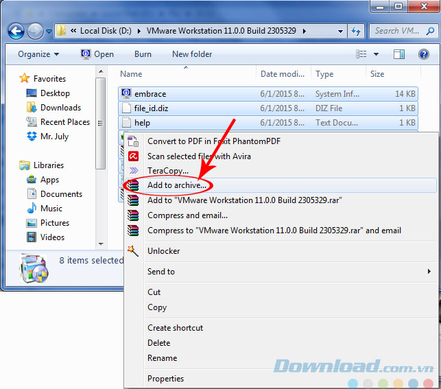 Bôi đen file cần nén Bôi đen file cần nén