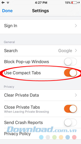 Use compact tabs