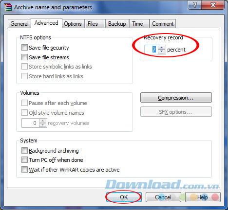 Tăng mức recovery