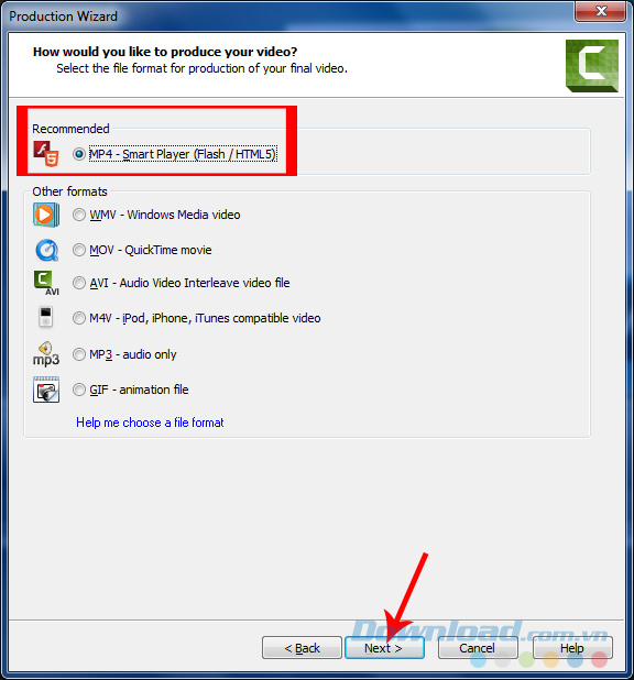 Chọn định dạng Chọn định dạng