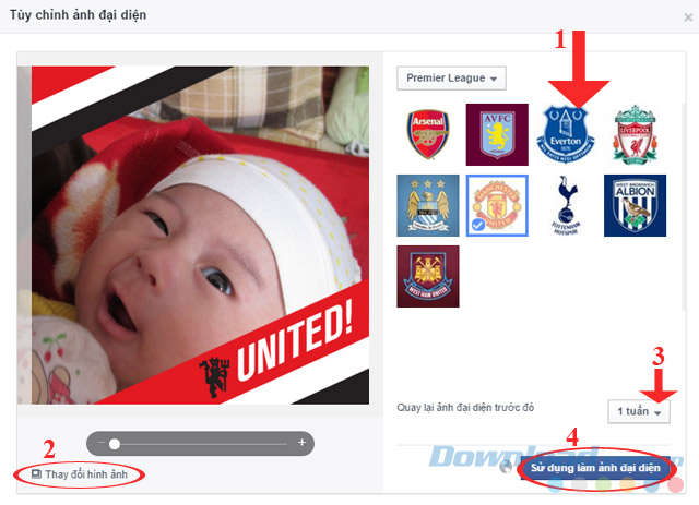 Tùy chỉnh ảnh đại diện