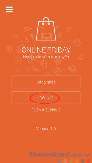 Đăng ký tài khoản mua sắm Online Friday