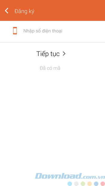 Nhập số điện thoại để đăng ký tài khoản