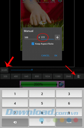 Thay đổi chiều dài