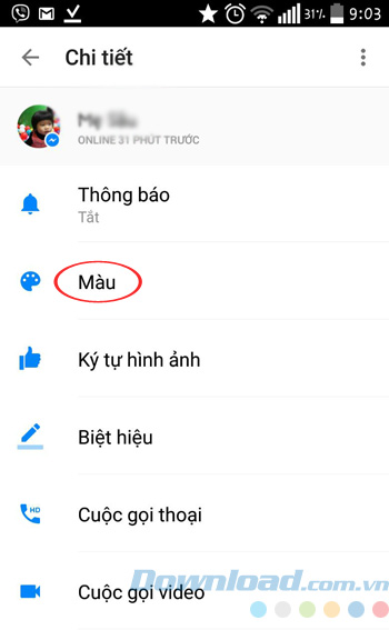 Đổi màu bong bóng chat