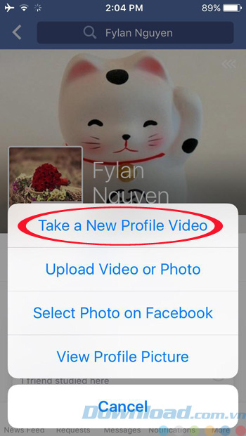 Thay đổi avatar Facebook