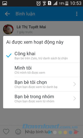 Ai được xem hoạt động này