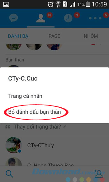 Đánh dấu bỏ bạn thân