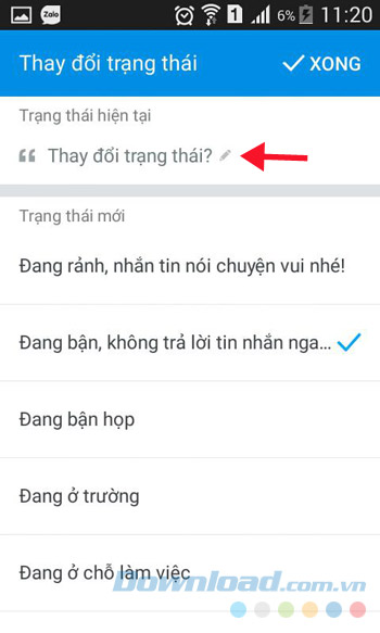 Trạng thái hiện tại