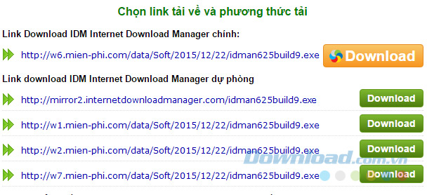 chọn link