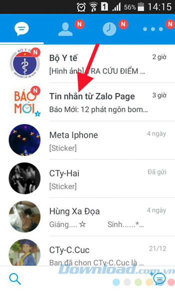 Tin nhắn rác từ page