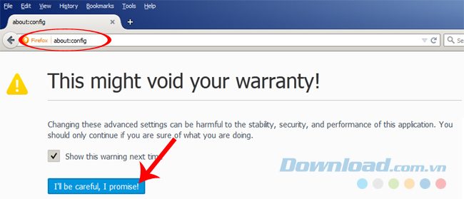 lệnh trên firfox
