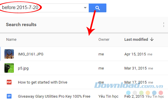 lệnh tìm kiếm trên Google Drive lệnh tìm kiếm trên Google Drive