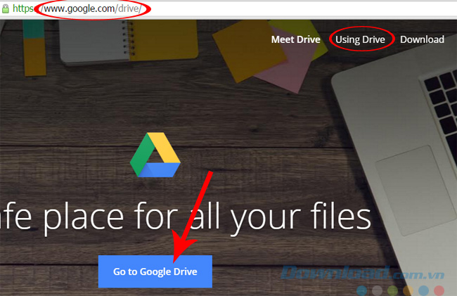 Trang chủ của Google Drive