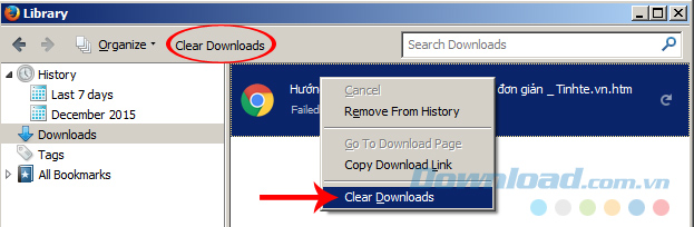 Xóa lịch sử tải xuống Xóa lịch sử tải xuống