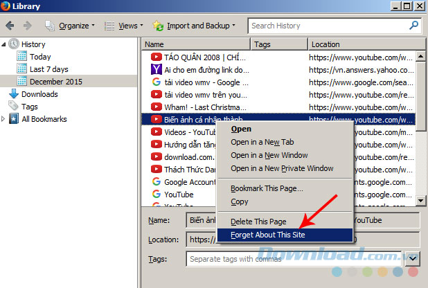 Xóa theo tên miền Xóa theo tên miền