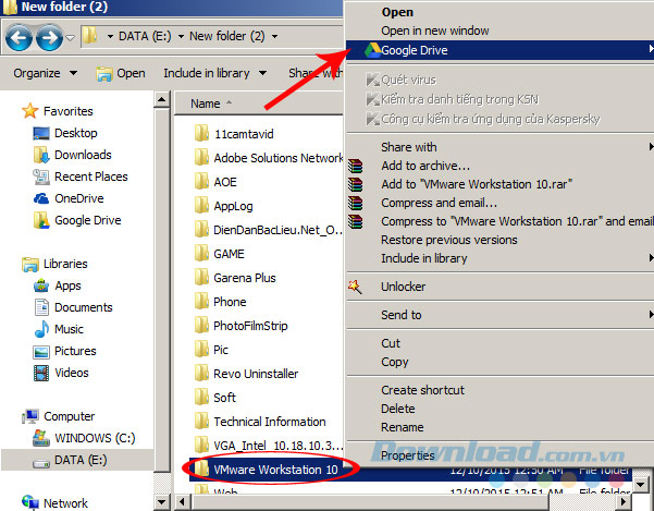 Lưu dữ liệu vào Google Drive trên máy tính Lưu dữ liệu vào Google Drive trên máy tính