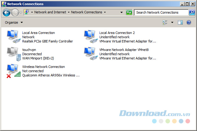 Chọn mạng cần thay đổi DNS
