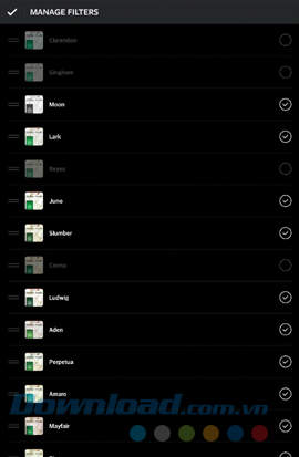 bỏ dấu tick các hiệu ứng không dùng