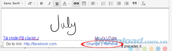 Kết nối tài khoản Facebook từ chữ ký Gmail