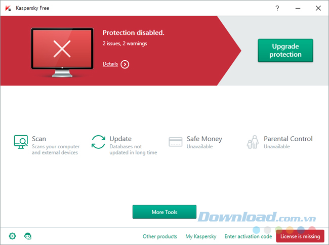 Chuyển ngôn ngữ Kaspersky Free Antivirus sang tiếng Anh thành công