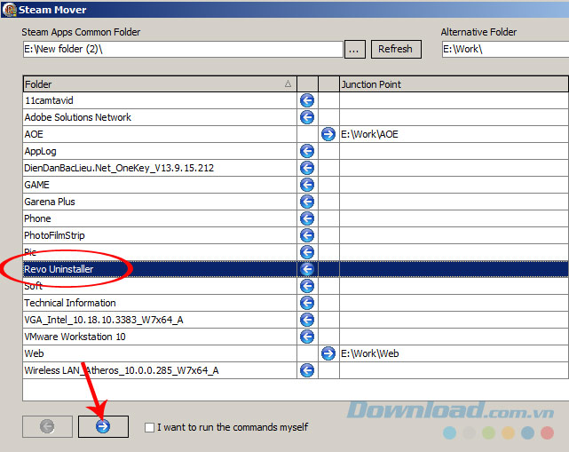 Chọn ứng dụng di chuyển Chọn ứng dụng di chuyển