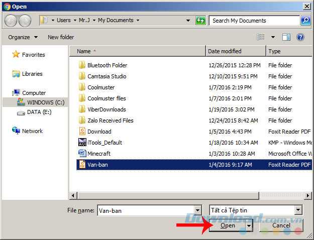 tiếp tục mở file nữa