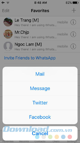 cách kết bạn trong whatsapp