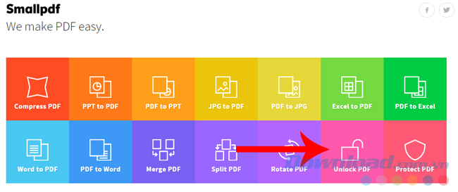 Chọn vào mục Unlock PDF