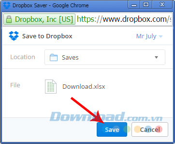 Lưu file vào dropbox